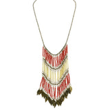 Mi Amore Leaves Fashion-Necklace Red/Copper-Tone