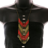 Mi Amore Leaves Fashion-Necklace Red/Copper-Tone
