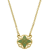 Mi Amore Fashion-Necklace Green/Gold-Tone