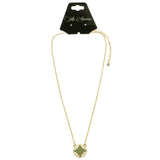 Mi Amore Fashion-Necklace Green/Gold-Tone