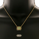 Mi Amore Fashion-Necklace Green/Gold-Tone