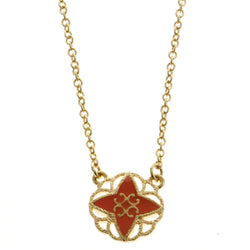 Mi Amore Fashion-Necklace Red/Gold-Tone