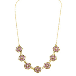 Mi Amore Fashion-Necklace Purple/Gold-Tone