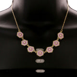 Mi Amore Fashion-Necklace Purple/Gold-Tone