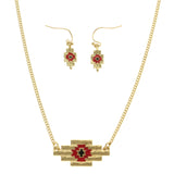 Mi Amore Necklace-Earring-Set Gold-Tone/Red