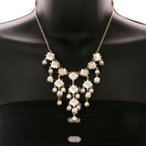 Mi Amore Necklace-Earring-Set Gray/Gold-Tone