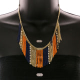 Mi Amore Tassel Fashion-Necklace Blue/Orange