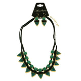 Mi Amore Necklace-Earring-Set Green/Black