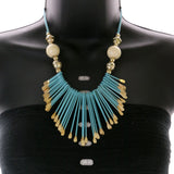 Mi Amore Fashion-Necklace Blue/Gold-Tone