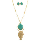 Mi Amore Necklace-Earring-Set Blue/Gold-Tone