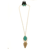 Mi Amore Necklace-Earring-Set Blue/Gold-Tone