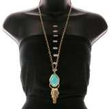 Mi Amore Necklace-Earring-Set Blue/Gold-Tone