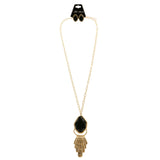 Mi Amore Necklace-Earring-Set Black/Gold-Tone