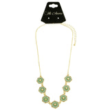 Mi Amore Fashion-Necklace Green/Gold-Tone