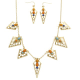 Mi Amore Necklace-Earring-Set Multicolor/Gold-Tone