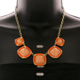 Mi Amore Necklace-Earring-Set Orange/Gold-Tone