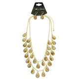 Mi Amore Necklace-Earring-Set Tan/Gold-Tone