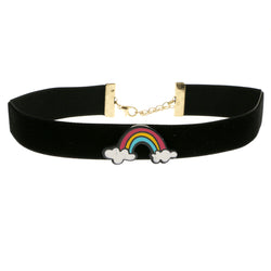 Mi Amore Rainbow Choker-Necklace Multicolor/Gold-Tone