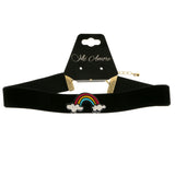 Mi Amore Rainbow Choker-Necklace Multicolor/Gold-Tone