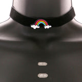 Mi Amore Rainbow Choker-Necklace Multicolor/Gold-Tone