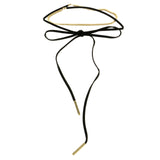 Mi Amore Bow Choker-Necklace Black/Gold-Tone