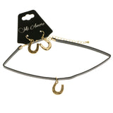 Mi Amore Horseshoe Necklace-Earring-Set Black/Gold-Tone