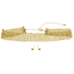 Mi Amore Necklace-Earring-Set Gold-Tone