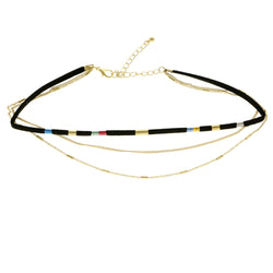 Mi Amore Choker-Necklace Black/Gold-Tone