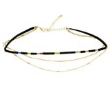 Mi Amore Choker-Necklace Black/Gold-Tone