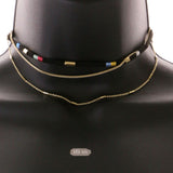 Mi Amore Choker-Necklace Black/Gold-Tone