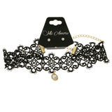 Mi Amore Necklace-Earring-Set Black/Gold-Tone