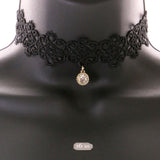 Mi Amore Necklace-Earring-Set Black/Gold-Tone