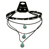 Mi Amore Necklace-Earring-Set Black/Blue