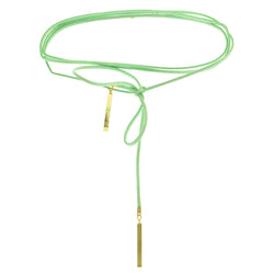 Mi Amore Bow Choker-Necklace Green/Gold-Tone