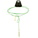 Mi Amore Bow Choker-Necklace Green/Gold-Tone