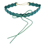 Mi Amore Bow Choker-Necklace Blue/Green