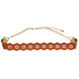 Mi Amore Choker-Necklace Orange/Gold-Tone