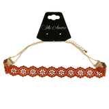 Mi Amore Choker-Necklace Orange/Gold-Tone