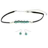 Mi Amore Necklace-Earring-Set Green/Black