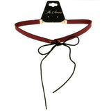 Mi Amore Bow Choker-Necklace Red/Black
