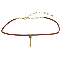 Mi Amore Arrow Choker-Necklace Red/Gold-Tone