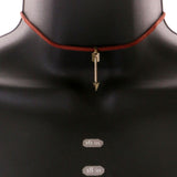 Mi Amore Arrow Choker-Necklace Red/Gold-Tone