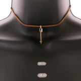 Mi Amore Arrow Choker-Necklace Brown/Gold-Tone