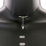 Mi Amore Arrowhead Necklace-Earring-Set Silver-Tone/Black