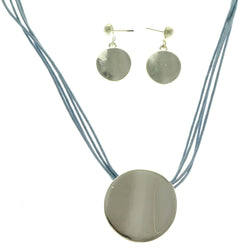 Mi Amore Necklace-Earring-Set Silver-Tone/Blue