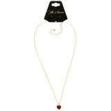 Mi Amore Heart Pendant-Necklace Gold-Tone/Red
