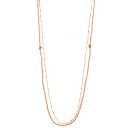 Mi Amore Star Layered-Necklace Pink/Gold-Tone
