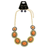 Mi Amore Necklace-Earring-Set Multicolor/Gold-Tone