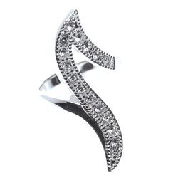 Mi Amore Cubic Zirconia Sized-Ring Silver-Tone/Clear Size 9.00