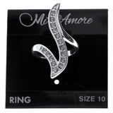 Mi Amore Cubic Zirconia Sized-Ring Silver-Tone/Clear Size 10.00